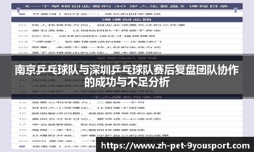 南京乒乓球队与深圳乒乓球队赛后复盘团队协作的成功与不足分析